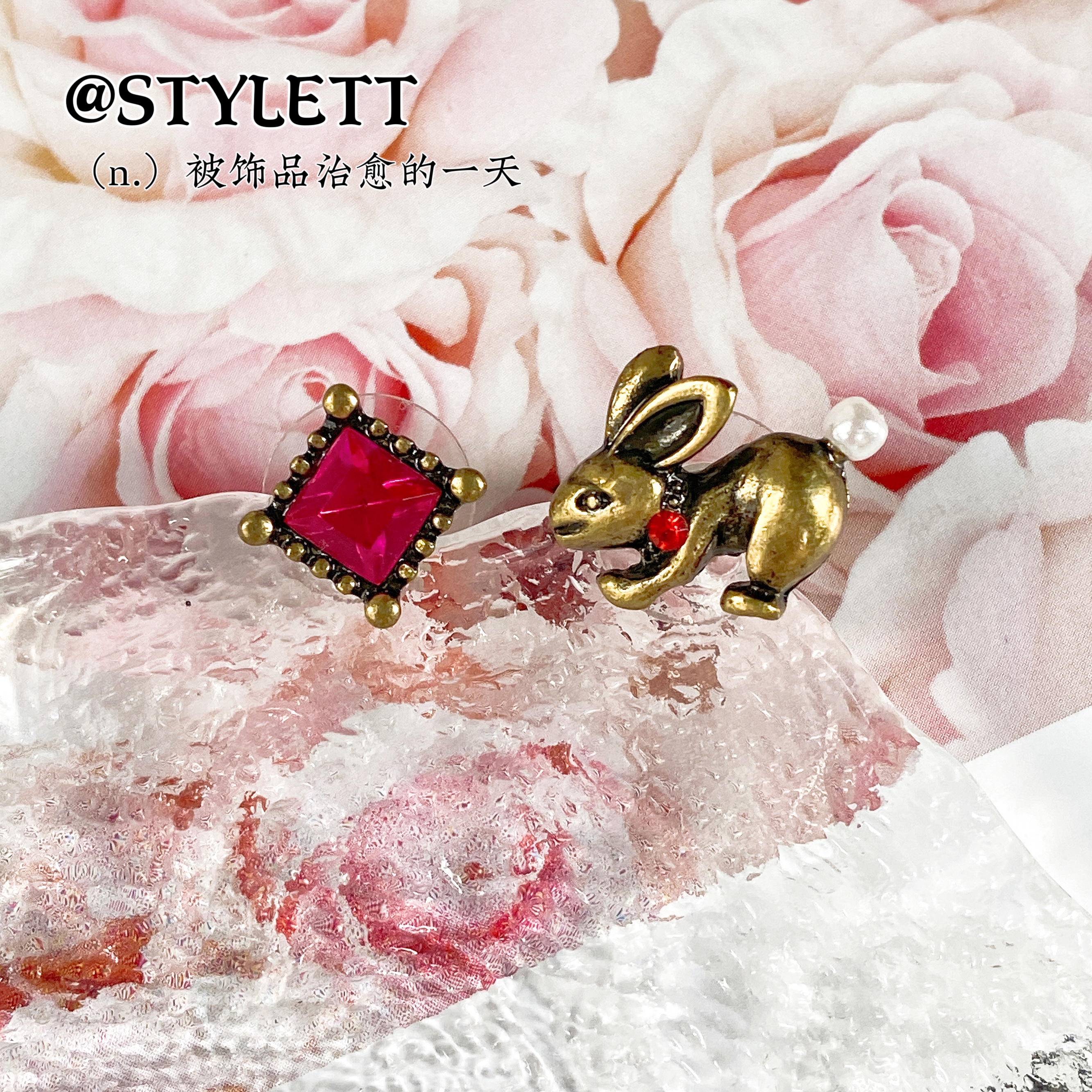 合金复古女耳钉小众设计