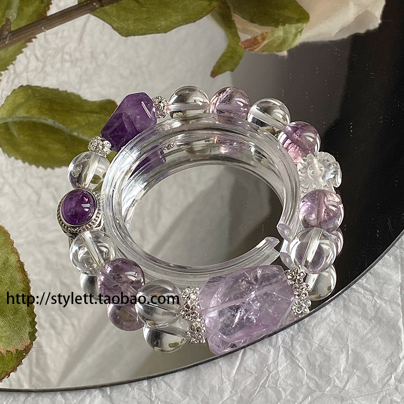 手链天然紫水晶手串小众独特设计