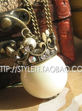 欧美项链炫彩大珍珠女仿珍珠