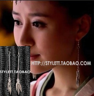 手工汉服古装古典古代古风 美人心计同款藏银流苏耳环耳夹耳坠