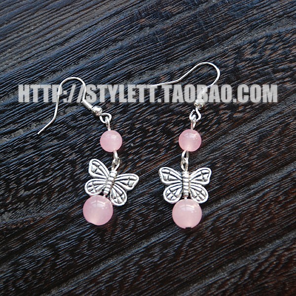 手工汉服配饰古装民族风玉珠耳坠