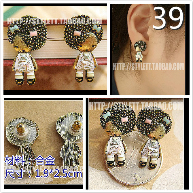 欧美风饰品原宿恋人小丫头耳环