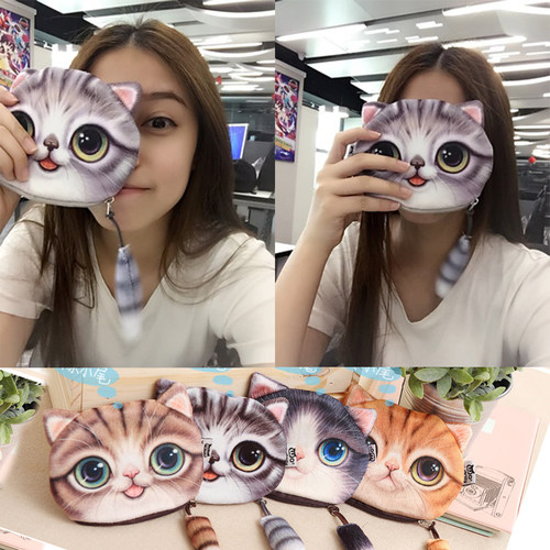 狗狗猫咪女可爱韩国布艺小钱包