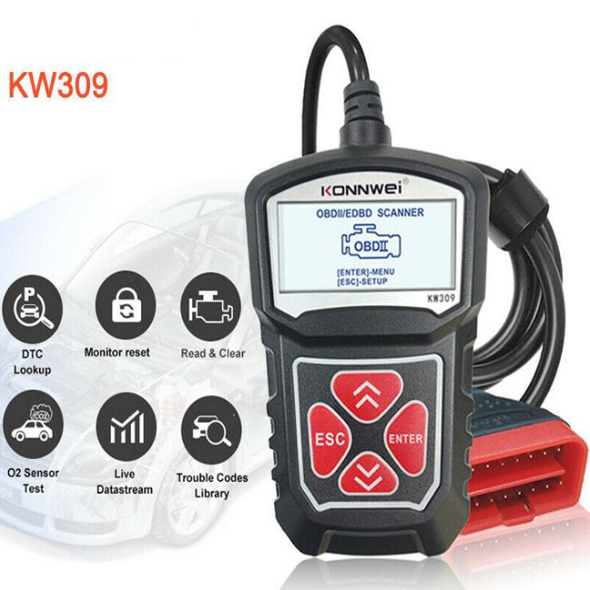 外贸版KONNWEI KW309 MS309汽车故障诊断仪扫描仪行车电脑ELM327