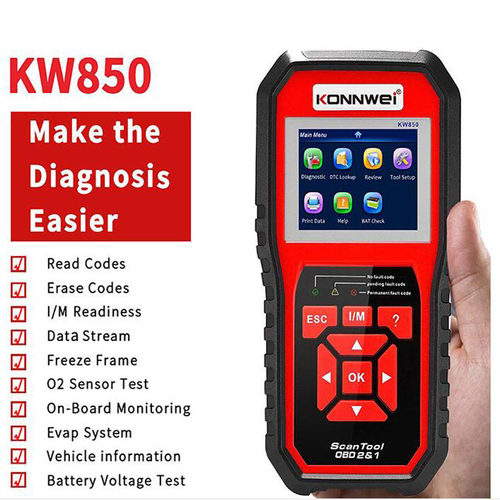 英文KW850 OBD2 EOBD汽车发动机故障诊断仪扫描仪diagnostic tool
