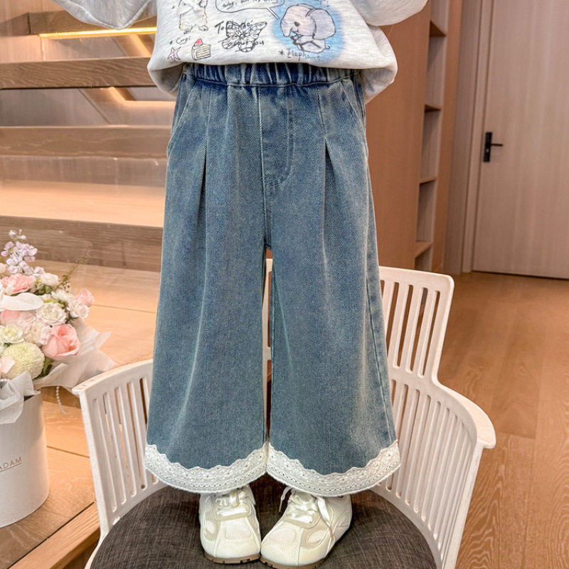 女童牛仔裤2026新款儿童春秋洋气时髦女孩阔腿裤春装长裤女童裤子,童装/婴儿装/亲子装,儿童牛仔裤,淘宝优惠券,粉丝福利购,淘宝优惠卷