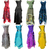 尼泊尔嬉皮精灵绿套装 上衣半裙一套纯棉蜡染设计感背心吊带穿搭火