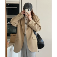 Осенний дизайнерский пиджак классического кроя для отдыха, изысканный стиль, в корейском стиле, тренд сезона, оверсайз