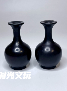 古玩文玩紫檀木花瓶家居装饰客厅花插花器书房摆件台面装饰饰品