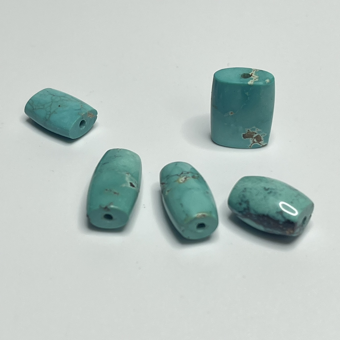 天然湖北原矿绿松石 散珠 佛珠手串配珠 星月金刚菩提配饰 长鼓珠