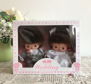 蒙奇奇 Monchhichi 婚纱款 日本正版 萌趣趣 结婚礼盒 西式