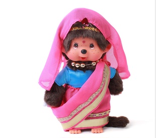 印第安纱丽女孩 日本正版 Monchhichi 萌趣趣 摆件