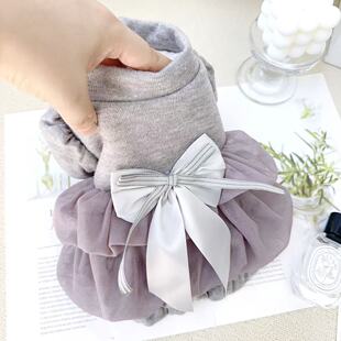 宠物冬季裙子泰迪博美比熊小型犬宠物加绒保暖衣服狗狗猫咪公主裙