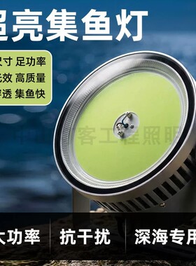 led聚鱼集鱼灯船用捕鱼灯1000W大功率防水海钓鱿鱼灯220伏诱鱼灯