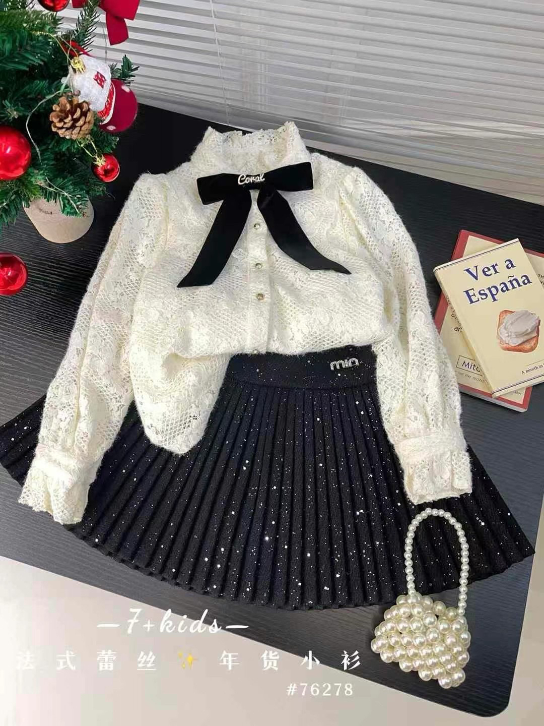 高品质磨毛米白上衣女童装秋冬季新款设计感气质百搭衬衫年货礼物