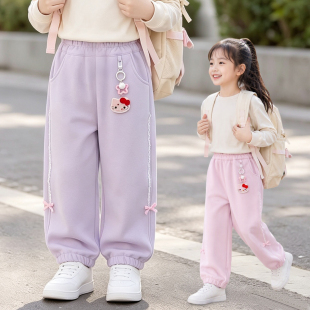 女童加绒裤子新款春秋2026休闲裤儿童秋冬加厚卫裤休闲运动裤外穿