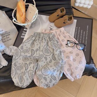 春夏季新款儿童休闲防蚊裤女童打底灯笼裤薄款男童宽松透气运动裤