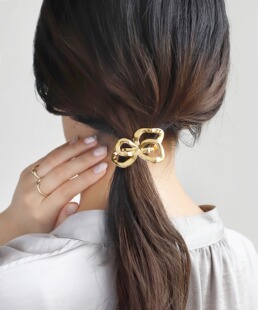 包邮 日本代购ANEMONE 日韩系金属花小马钩发簪马尾发绳皮筋发饰