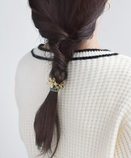 包邮 日本代购ANEMONE 日韩系金属花朵发圈简约个性马尾发绳皮筋