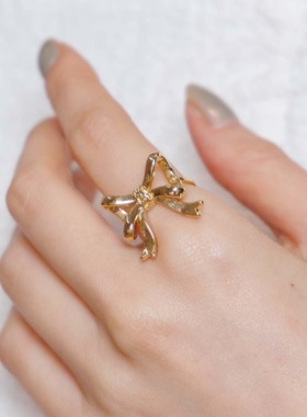 flower戒指指环蝴蝶结造型简约