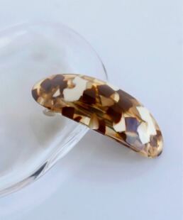 包拼邮 日本代购 ANEMONE 日系醋酸纹路光泽椭圆弹簧抓夹发夹头饰