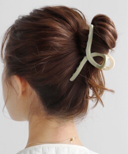 包拼邮 日本代购 ANEMONE日系抓夹盘发夹鲨鱼夹双色循环弹跳简约