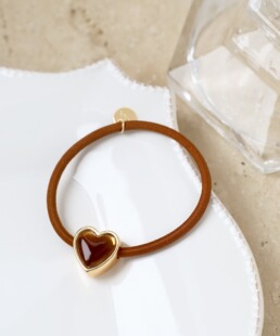 包拼邮 日本代购 ANEMONE 日系简约可爱爱心加粗皮筋发绳发圈头花