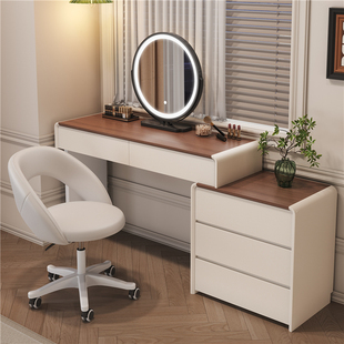 梳妆台卧室现代简约小户型小型北欧轻奢全实木化妆桌子收纳柜一体