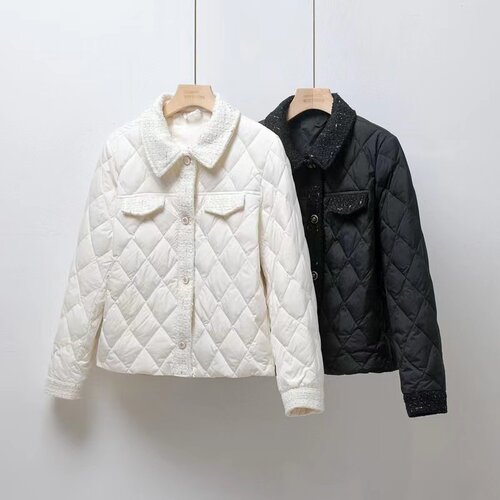 小香风女短款轻薄白鸭绒羽绒服