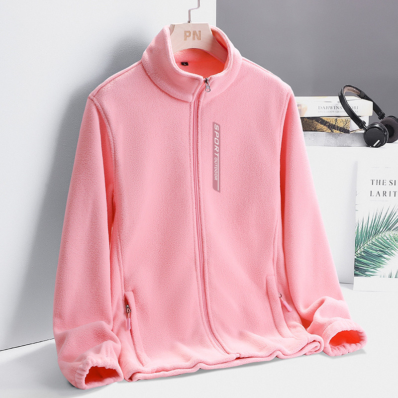 开衫外套加绒加厚运动抓绒