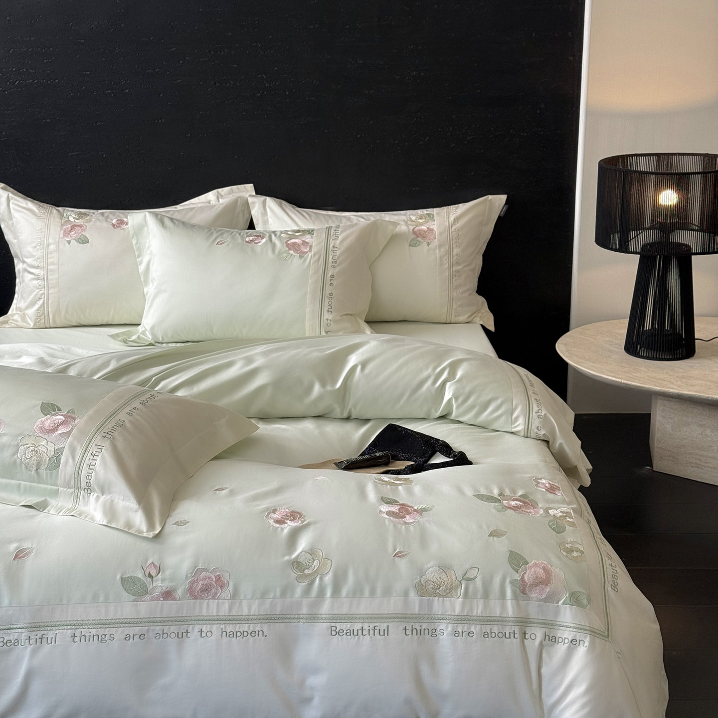 120支纯棉全棉四件套-沁山茶床品床上用品高级