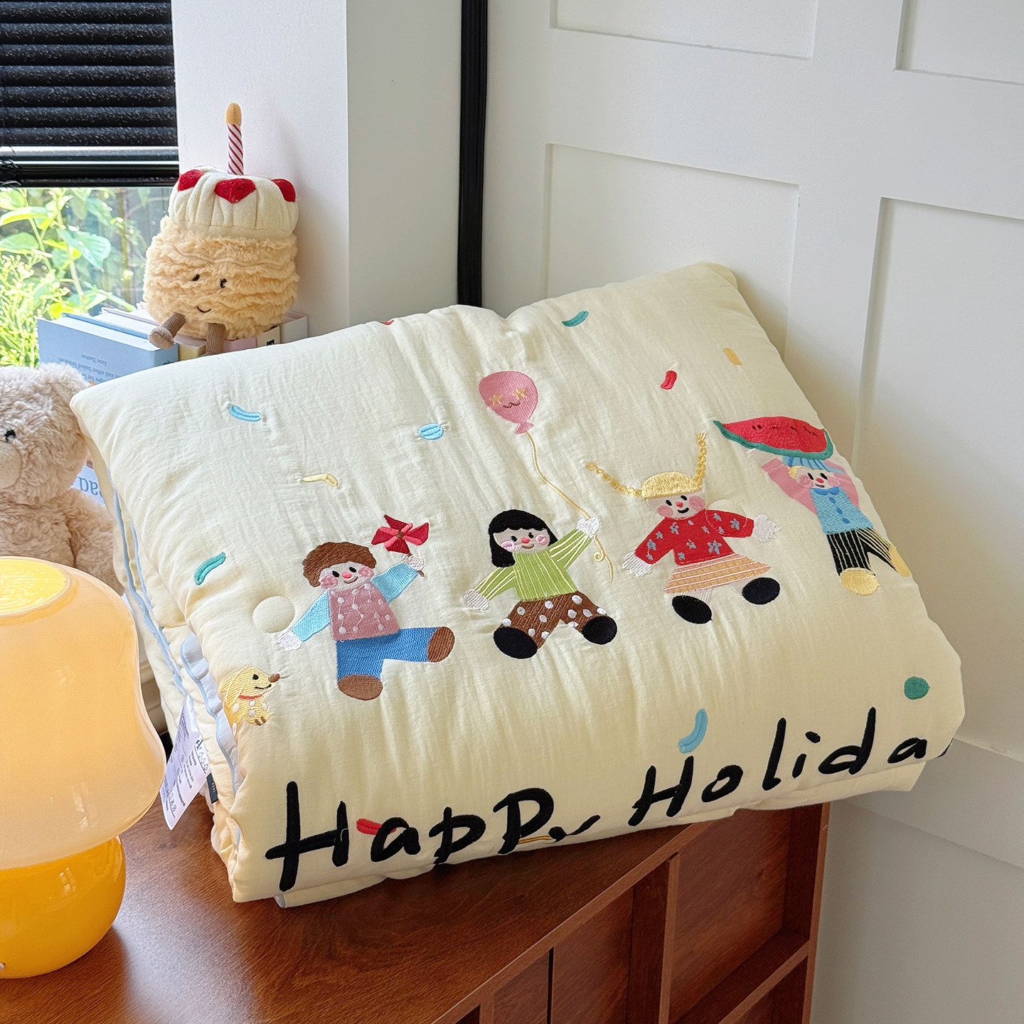 纯棉全棉水洗双层纱贴布绣被子被芯床品,床上用品,棉花被,淘宝优惠券,粉丝福利购,淘宝优惠卷