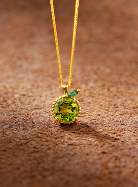 黛晶珊S925纯银天然橄榄石吊坠