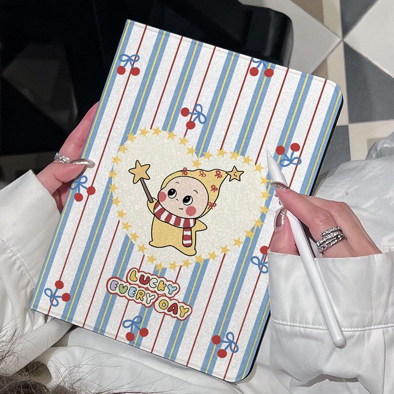 卡通星星人苹果iPad11代2025新款平板保护套Air6/5/4书本款iPad10/8/9保护壳Pro11寸mini7女六七代10.2寸适用