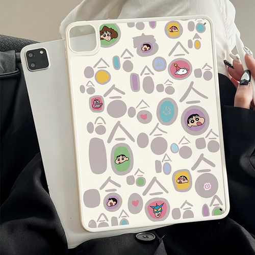 适用苹果ipad11平板保护壳第10/9/8代透明亚克力pro11保护套air6可爱彩绘mini7/6/5外壳air4/3/2防弯保护套九