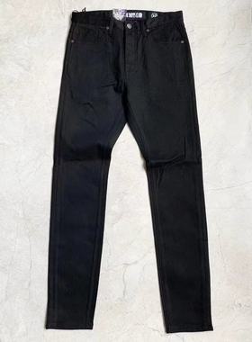 宇航员牛仔裤男黑色修身小脚弹力经典五袋款简约休闲百搭bbc飞狗