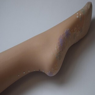 袜超薄女船袜丝袜私人定制 T裆肤色带钻玫瑰提花连裤 开裆夏季 时尚