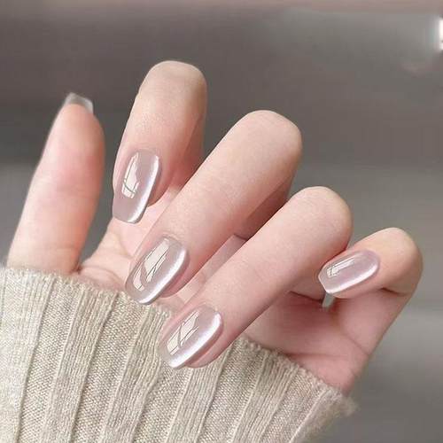 玻璃珠猫眼手工美甲短甲