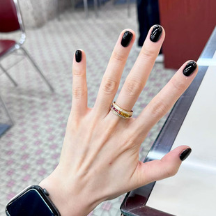 纯黑色豆豆穿戴甲简约气质日常百搭通勤显白秋冬新短款美指甲贴片