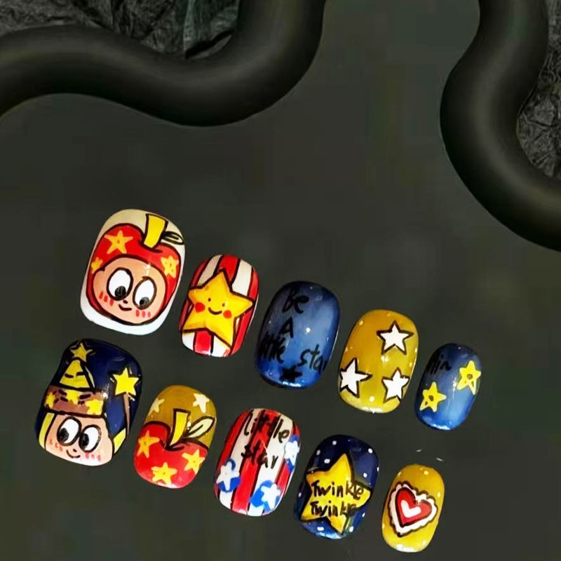 圣诞星星人穿戴甲多巴胺个性韩系可爱搞怪卡通新短款豆豆美甲贴片,彩妆/香水/美妆工具,穿戴甲/甲片,淘宝优惠券,粉丝福利购,淘宝优惠卷