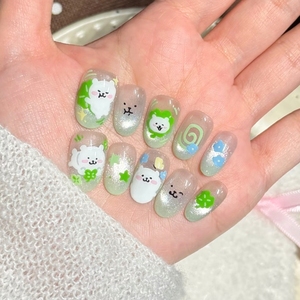 青柠萌熊穿戴甲卡通清新治愈