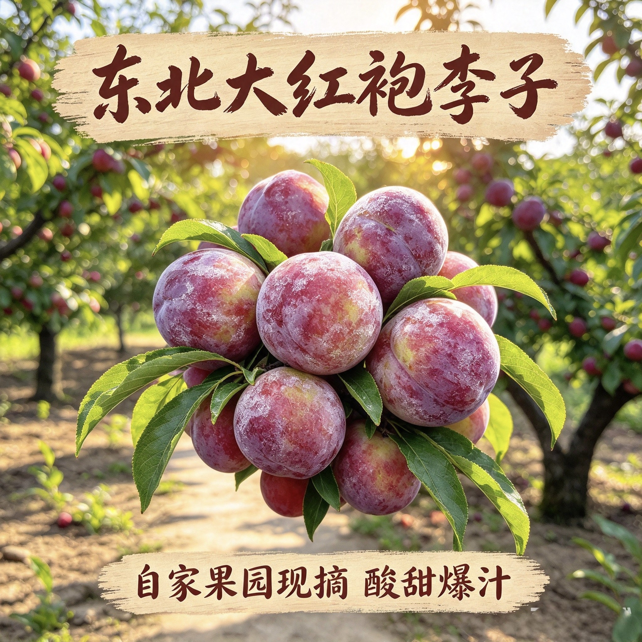 东北2026大红袍李子干碗离核李子果农自产自销新鲜采摘自然熟李子图片