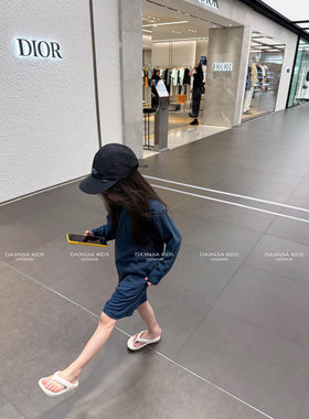26秋季新款高定系列韩系风藏蓝色早秋入园幼儿园宽松长袖短裤套装