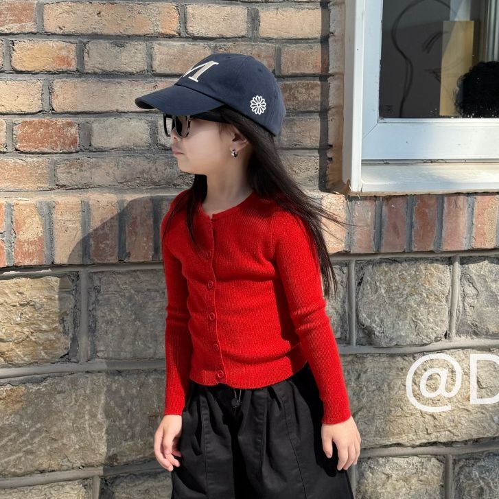 大金家童装休闲红色针织开衫