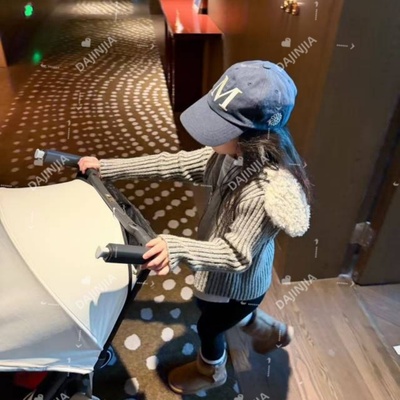 大金家童装灰色棉质羊羔毛外套