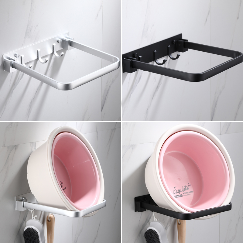 免打孔厨房可折叠壁挂脸盆收纳架