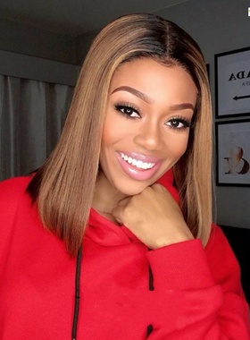 European and American wig with color gradients