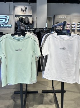 Skechers斯凯奇女士春夏亲肤柔软百搭舒适针织短袖T恤衫P226W118