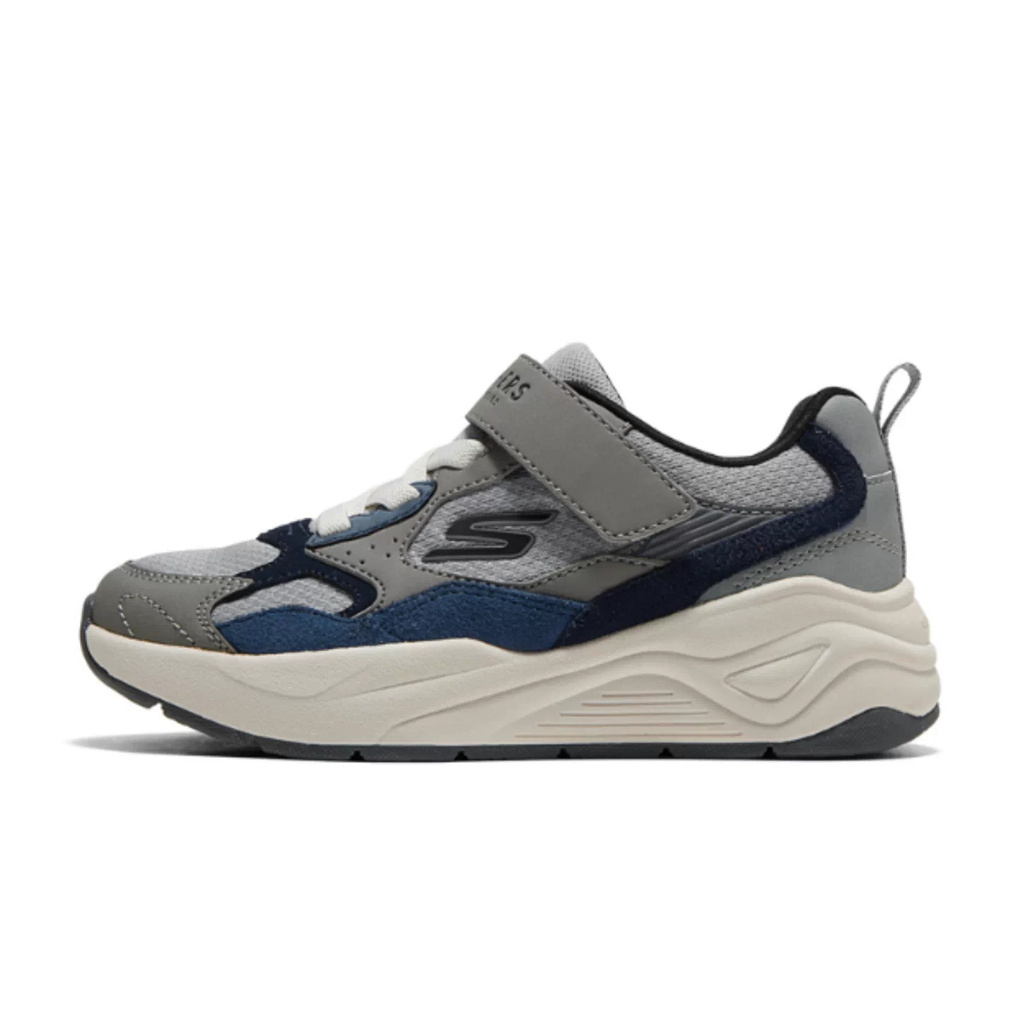 Skechers斯凯奇男孩男童魔术贴时尚耐磨休闲复古慢跑鞋419001L