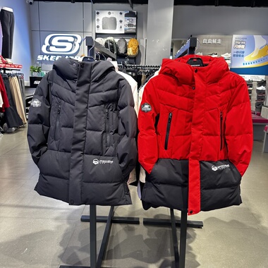 Skechers斯凯奇男童冬季保暖防风滑雪中长款羽绒服外套P425B027